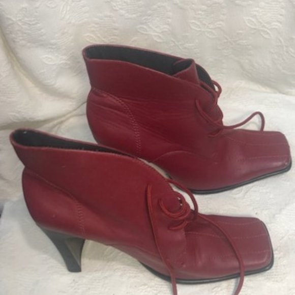 Burgundy Ankel Boots by Navida O Nadia - Picture 2 of 8